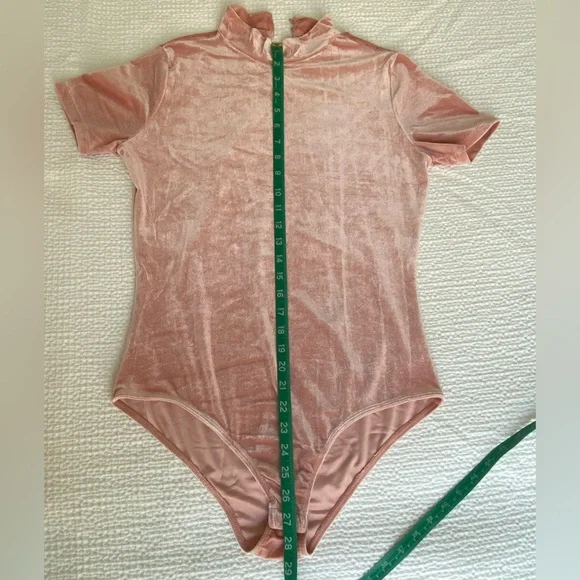 Crushed Velvet Bodysuit • Pink - Picture 4 of 10